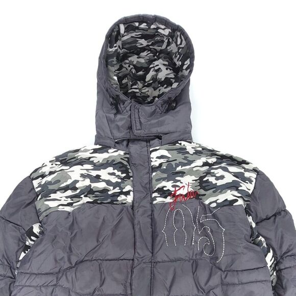 VINTAGE 90s Fubu 05 Down Puffer Jacket Ripstop Winter Coat Camo Y2k Gorpcore XL - Picture 4 of 16